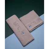 Dudy Filli Desenli %100 Pamuk 2 Adet El Yüz Havlusu - 30 x 50 cm - Bej