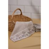 Dudy Pamuklu Dantelli Bordür Havlu 30X50 cm - 30 x 50 cm - Bej