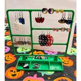 DU&ER 💍 Küpe Organizer Standı – Çok Katlı Küpe Askılığı ve Takı Düzenleyici Dekoratif Stand - Yeşil