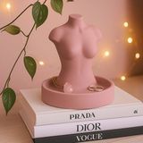 DU&ER Modern Gövde Formlu Takı Tepsisi – Dekoratif Organizer - Pembe