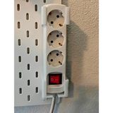 DU&ER Skadis Pano Dikey Priz & Kablo Tutucu – Power Strip Organizer - Beyaz