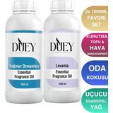 DUEY 2x 1000 ML Yağmur Ormanları&Lavanta Uçucu Yağ, Mum Esansı, Oda Kokusu, Hava Nemlendiricisi