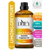DUEY Limon&Greyfurt Uçucu Yağ 100ML Buhurdanlık Yağı Difüzör Esansı Oda Kokusu Esansı Hava Nemlendirici