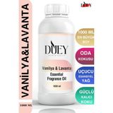 DUEY Vanilya&Lavanta Uçucu Yağ 1000 Ml Mum Esansı, Oda Kokusu, Hava Nemlendiricisi, Çamaşır Kurutma Topu