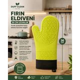 Duff Clean 1 Adet Yüksek Isıya Dayanıklı Yanmaz Silikon Eldiven 36 cm Fırın Eldiveni - Standart - Sarı