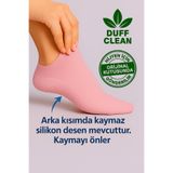 DUFF CLEAN 1 ÇİFT Silikon Ayak Bakım Çorabı Nemlendirici Arka Silikon Kaydırmaz Desenli Patik