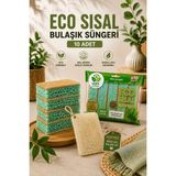 Duff Clean 10’lu Bulaşık Süngeri Seti + Doğal Kabak Lif (Bulaşık Için) | Doğal Lif Yüzeyli, Dayanıklı, Mutfak Temizlik Seti - Yeşil