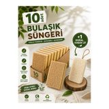 DUFF CLEAN 10’lu Bulaşık Süngeri Seti + Doğal Kabak Lif (Bulaşık İçin) | Doğal Lif Yüzeyli, Dayanıklı, Mutfak Temizlik Seti