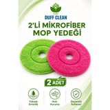 DUFF CLEAN (2 ADET) gri Standart Ölçü Döner Başlıklı Yedek Mop Bezi