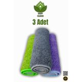 DUFF CLEAN 37*22cm Mandallı Mop Yedek Bezi | x3 Adet mor+ gri