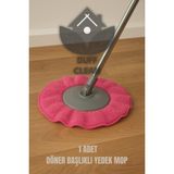 Duff Clean Mikrofiber Yedek Mop Bezi 1 Adet Standart Ölçü Döner Başlıklı Kolay Temizlik - Pembe