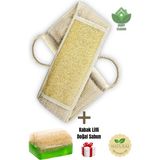 Duff Clean Natural Uzun Kabak Lifi Banyo Sırt Kesesi ,75 cm Hamam Lifi 100% Doğal Kabak+ Kabak Lifli Doğal Sabun Hediye - yok