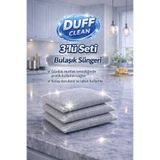 DUFF CLEAN Özel Dokulu Bulaşık Süngeri 3’lü – Pratik Temizlik & Çizmeden Kullanım