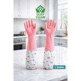 DUFF CLEAN PEMBE Standart L Beden Sıcak Bulaşık Yıkama Eldiven Dayanıklı Su Geçirmez Ev Eldiven