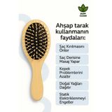 DUFF CLEAN SIYAH Yuvarlak Başlı Bambu Ahşap Saç Tarağı