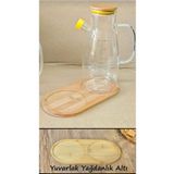 Duffa Bambu 2 Bölmeli Yağdanlık Altlığı, Yağdanlık Altı Standı, Sosluk Altlığı