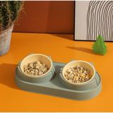 DUFFA Çift Hazneli Plastik Mama ve Su Kabı, Dayanıklı Ve Hijyenik Kedi Köpek Mama Kabı Kolay Temizlenebilir Yıkanır (Yeşil) (33x17x5 cm)