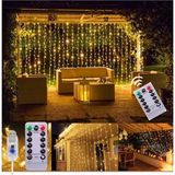 Duffa Kumandalı Perde Peri Led, 8 Fonksiyonlu USB Başlıklı 3 Metre Perde Led, Perde Asma Aparatı Hediye