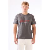 Dufy Antrasit Melanj Erkek Regular Fit Baskılı Casual O Yaka T-shirt