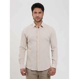 Dufy Bej Erkek Slim Fit Gofre Desenli Brent Yaka Uzun Kol Gömlek - 44