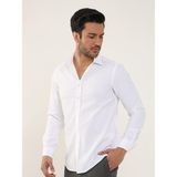 Dufy Beyaz Erkek Slim Fit Düz Klasik Yaka Uzun Kol Gömlek - 44