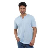 Dufy Buz Mavisi Erkek Slim Fit Düz Düğmeli O Yaka Kazak - 104636
