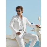 Dufy Ekru Erkek Slim Fit Düz Mono Yaka Casual Ceket - 104444