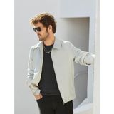 Dufy Gri Erkek Regular Fit Düz Klasik Yaka Bomber Mont - XL