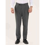 Dufy Gri Erkek Slim Fit Melanj Desenli Klasik Pantolon - 97669