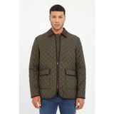 Dufy Haki Erkek Slim Fit Şişme Klasik Yaka Mont