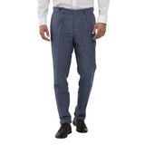Dufy İndigo Erkek Slim Fit Çizgili Keten Pantolon - 104537