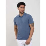 Dufy İndigo Erkek Slim Fit Jakarlı Polo Yaka T-shirt