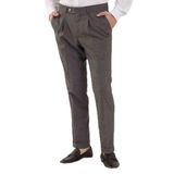 Dufy Kahverengi Erkek Slim Fit Melanj Desenli Klasik Pantolon - 97655