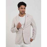 Dufy Krem Erkek Slim Fit Düz Mono Yaka Casual Ceket - 48