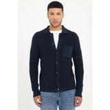 Dufy Lacivert Düğmeli Düz Regular Fit Erkek Triko Hırka - 2XL