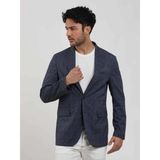 Dufy Lacivert Erkek Slim Fit Çizgili Sivri Yaka Ceket - 48