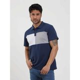 Dufy Lacivert Erkek Slim Fit Desenli Polo Yaka T-shirt - 2XL