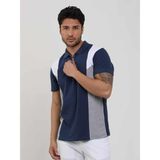 Dufy Lacivert Erkek Slim Fit Düz Polo Yaka T-shirt - XL