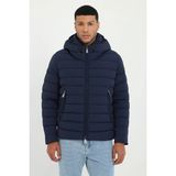 Dufy Lacivert Kapitone Slim Fit Erkek Mont - 46