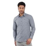 Dufy Mavi Erkek Slim Fit Desenli Brent Yaka Uzun Kol Gömlek - 102529