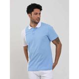 Dufy Mavi Erkek Slim Fit Desenli Polo Yaka T-shirt - 2XL