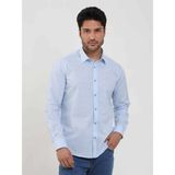 Dufy Mavi Erkek Slim Fit Kareli Brent Yaka Uzun Kol Gömlek - 38