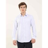Dufy Mavi Erkek Slim Fit Klasik Yaka Uzun Kol Gömlek - 44
