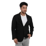Dufy Siyah Erkek Slim Fit Çizgili Sivri Yaka Ceket - 104443