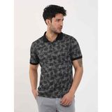 Dufy Siyah Erkek Slim Fit Desenli Polo Yaka T-shirt