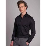 Dufy Siyah Erkek Slim Fit Düz Gömlek-DU1999011015A - 40