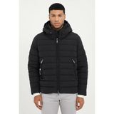 Dufy Siyah Kapitone Slim Fit Erkek Mont - 52