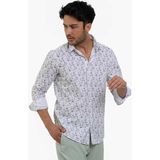 Dufy Yeşil Erkek Slim Fit Çiçek Desenli Brent Yaka Uzun Kol Gömlek - 38