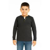 Düğme Detaylı Mevsimlik Uzun Kollu Kaşkorse Kumaş Sweatshirt Antrasit Renk Erkek Çocuk