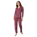Düğme Kapanma Detaylı Kare Desenli Kadın Pijama Takımı XL